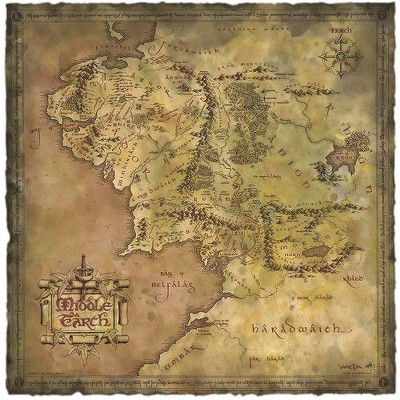 WETA Workshop - Lord Of The Rings - Parchment Map of Middle-Earth (Art Print)