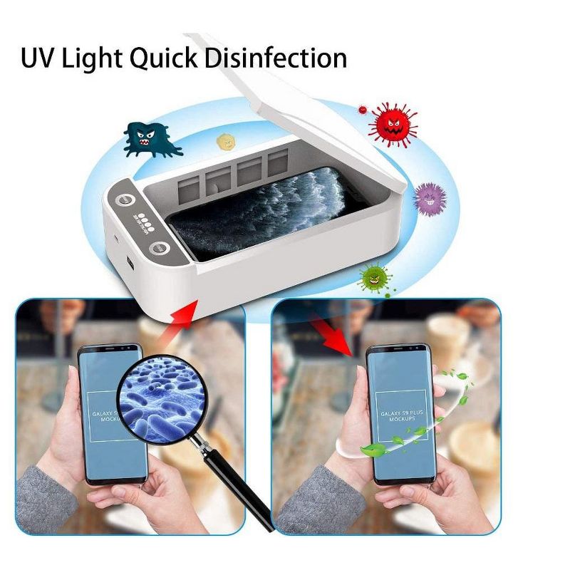 MPM UVC Sterilizer Cell Phone Cleaner, Portable Smart Phone Cleaner Cleaning Device for All Cellphone Toothbrush Salon Tool, 3 of 7