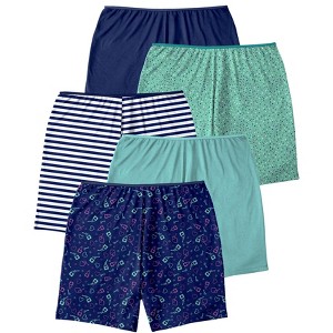 Comfort Choice Women's Plus Size Cotton Boxer 5-Pack - 1 of 4