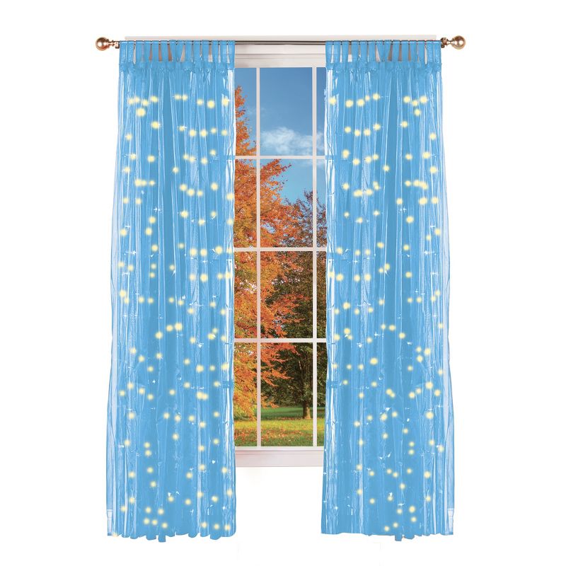 Collections Etc Light Up Magical Sheer Window Curtain Panel, 1 of 4
