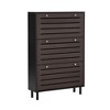 Okak Shoe Cabinet, Freestanding Shoe Organizer with 3 Flip Drawers, Shoe Storage Cabinet for Entryway, Living Room, Hallway, Brown - 4 of 4