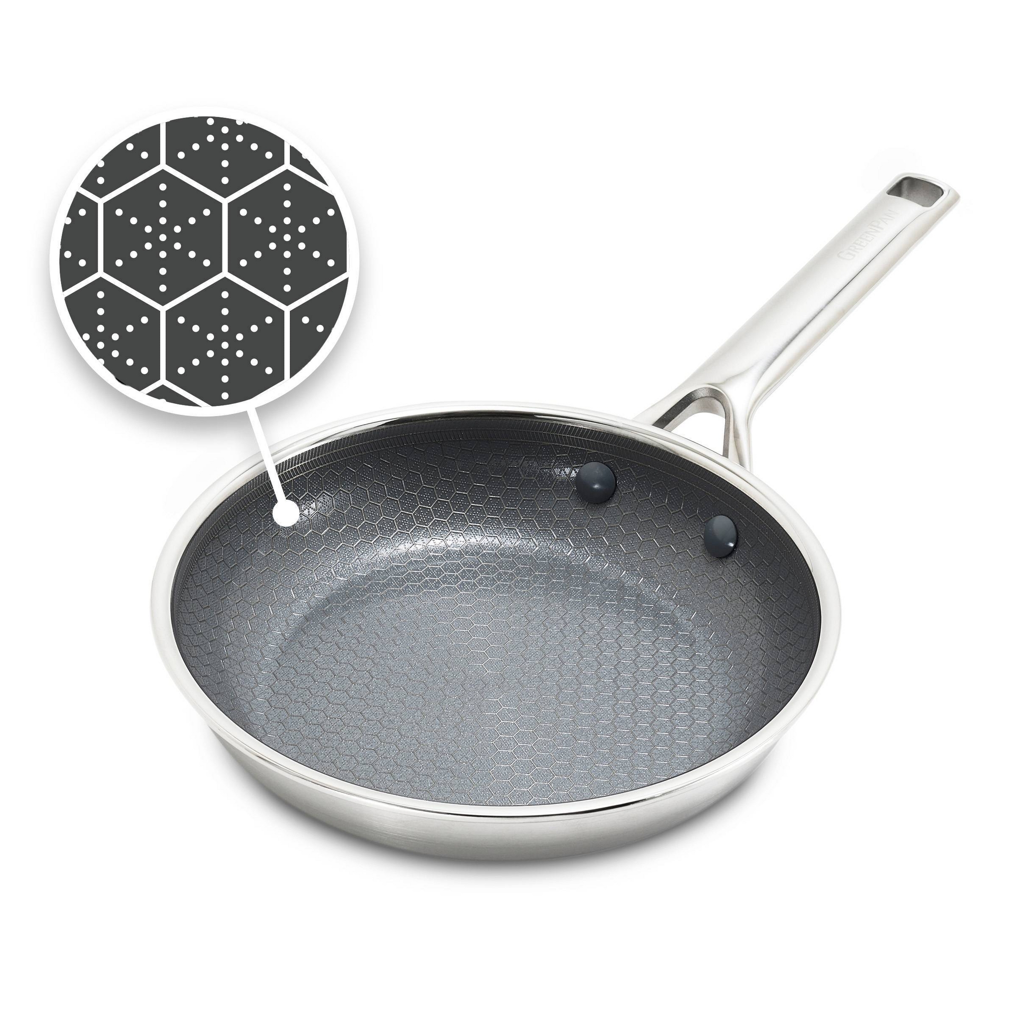 GreenPan Prism 8" Hybrid Stainless Steel and Ceramic Nonstick Fry Pan