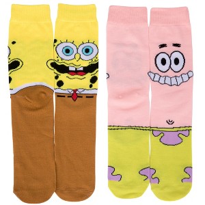 Mens SpongeBob SquarePants Giddy Crew Socks 2-Pack - 1 of 4