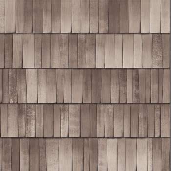 Hygge Natural Brown Wood Brick Paste the Wall Wallpaper