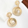 SOHI Women's Pink Swirl Drop Earrings - 2 of 3