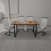 NicBex Dining Room Table Set for 4 Morden Dining Table Set with Oak MDF Tabletop, Metal Legs and 4 PU Chairs for Home Office - image 3 of 4