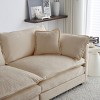 Modern Accent Chair with Ottoman,Chenille Upholstered Reading Chair for Bedroom,Living Room-Tanpinhause - 4 of 4