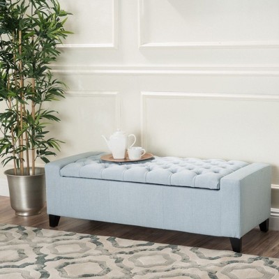 PAGED 51" Storage Ottoman Bench,Tufted End of Bed Bench with Lift Top,Ottoman with Storange for Living Room,Entryway