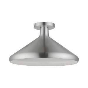 Livex Lighting Geneva 1 - Light Semi-Flush Mount in  Brushed Aluminum - 1 of 1