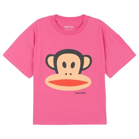 Paul Frank Big Girls Oversized Drop Shoulder T-Shirt Pink 10-12
