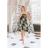 LA LEELA Women's Casual Beach A line Slit Smocked Mini Dress Tube Top Evening Short Strapless Christmas Tree Outfits for Women - 3 of 4
