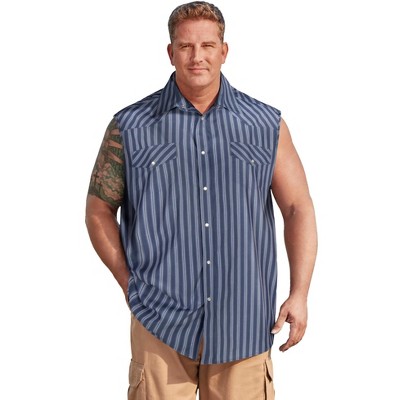 KingSize Men's Big & Tall Tall Western Snap Front Muscle Shirt