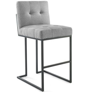 Modway Privy Black Stainless Steel Upholstered Fabric Bar Stool - 1 of 4