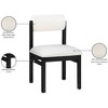 Meridian Furniture,Roundhill Linen Textured Fabric Upholstered Dining Chair, Set of 2 - 3 of 4