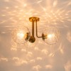 LLHZSY 3-Light Dimmable Semi Flush Mount Ceiling Light with Swirl Shade-Black/Gold - 3 of 4