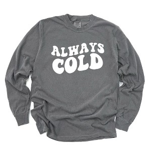 Simply Sage Market Women's Always Cold Long Sleeve Garment Dyed Tee - 1 of 4