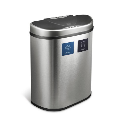 Nine Stars 18.5gal Motion Sensor D-shape Stainless Steel Recycling Trash  Can : Target