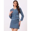 INSPIRE CHIC Women's Outfits Plaid Tweed Short Blazer and Skirt Suit Set 2 Pieces - 4 of 4