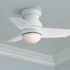 26" Minka Aire Modern Hugger Indoor Ceiling Fan with LED Light White Etched Opal Glass for Living Room Kitchen Bedroom Family Home - 2 of 4