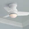 26" Minka Aire Modern Hugger Indoor Ceiling Fan with LED Light White Etched Opal Glass for Living Room Kitchen Bedroom Family Home - image 2 of 4