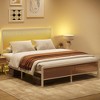 Full/Queen Size Rattan Bed Frame with Led Light Headboard - image 4 of 4