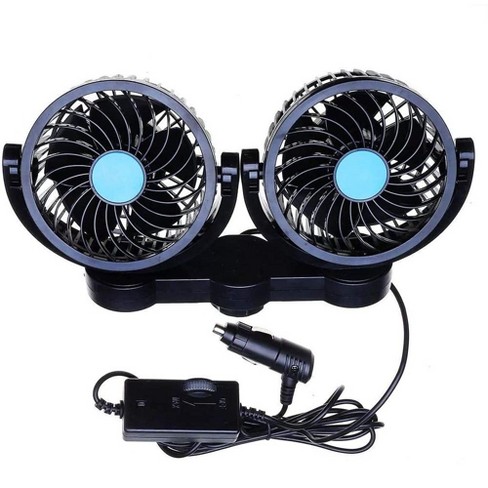 CARMATE Car Fan 12V 360 Degree Rotatable Dual Head 2 Speed Dashboard Auto  Cooling Air Fan - Universal Fitment for All Cars