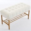 CAVINAS Shoe Bench with Rack, Modern Ottoman Bench with Metal Legs, Upholstered End of Bed Bench for Living Room, Bedroom, Entryway, Load 300 LBS - 3 of 4
