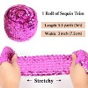 Alilang Elastic Sequin Trim, 3 Inch 8 Row Wide Flat Glitter Bling Fabric Paillette Sequin Ribbon, Metallic Sewing DIY Project, 5.5 Yards - 2 of 4