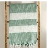 Manual Woodworkers and Weavers Cotton Stripe Throw Blanket, 50 x 60 Inches, Green and White, Soft and Breathable Layer for Couch or Bed - 3 of 3