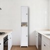 Tall Bathroom Storage Cabinet with 2 Doors,67"Narrow Floor Standing Cabinet with 3 Adjustable Shelves,Waterproof Metal Organizer for Bathroom,Kitchen - 2 of 4