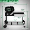 Karl Home Kettle Charcoal Table Cart Grill With Shelves - 2 of 4