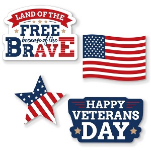 Big Dot of Happiness Happy Veterans Day - DIY Shaped Patriotic Cut-Outs - 24 Count - 1 of 4