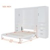 Queen Size Murphy Bed with Closet, Drawers and Shelves - 3 of 4