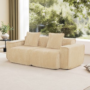 Oversized Velvet Modular Boneless Sectional Sofa with Cloud-Like Comfort, No Assembly, and French Piping - 1 of 4