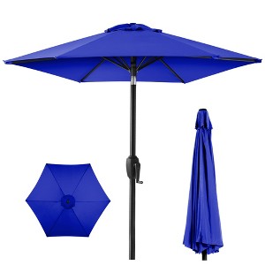 Best Choice Products 7.5ft Heavy-Duty Outdoor Market Patio Umbrella w/ Push Button Tilt, Easy Crank - 1 of 4