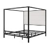 Merax Elegant Modern Canopy Bed with Tall Velvet Upholstered Headboard - 2 of 4