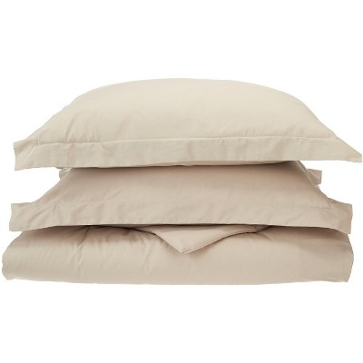 300-Thread Count Breathable Cotton Percale Solid Duvet Cover Set with Matching Pillow Shams by Blue Nile Mills