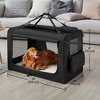 LEDREM 48-Inch Soft Dog Crate, Collapsible Portable for Indoor Outdoor Use - Secure Kennel with Zippers for Home, Car, Travel Camping, Black - 4 of 4