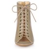 Allegra K Women's Peep Toe Lace Up Chunky Heel Ankle Booties - 3 of 4
