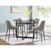 Height Polyester Olson Mid-Century Counter Chair (Set of 2) with Iron Legs, Stretchers for Support and Easy-to-Clean Fabric - 3 of 4