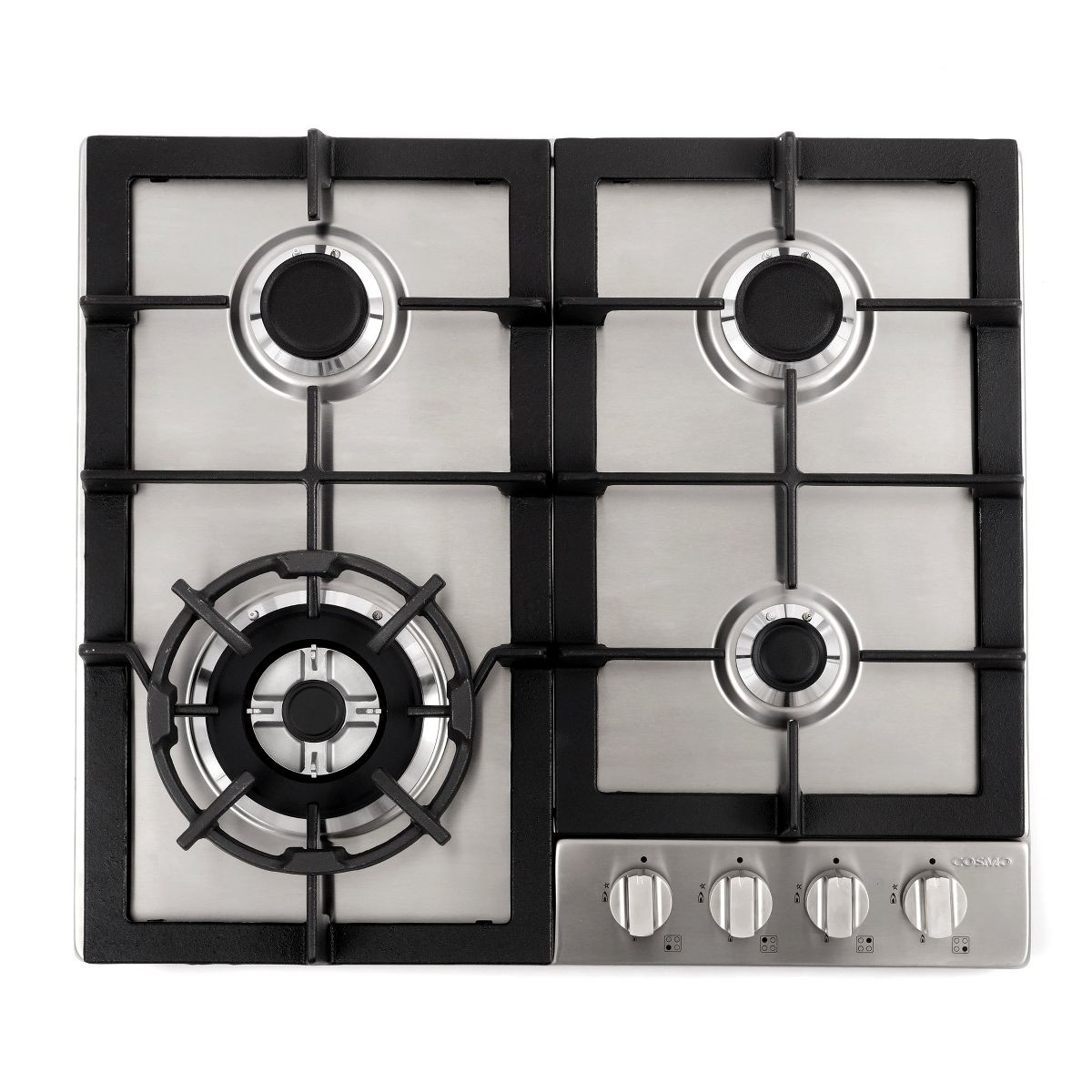 Cosmo COS-640STX-E 24 in. Gas Cooktop in Stainless Steel with 4 Sealed Burners