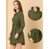 Allegra K Women's Button Down Safari Long Sleeve Shirt Dress - 2 of 4