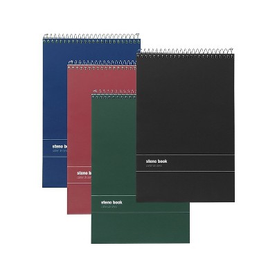 MyOfficeInnovations Steno book 9" x 6" 80 Sheets Gregg Ruled Assorted Colors Dozen 163485