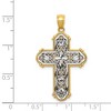 Black Bow Jewelry 14k Yellow Gold & Rhodium Reversible Filigree Cross Pendant, 22 x 38mm - 4 of 4
