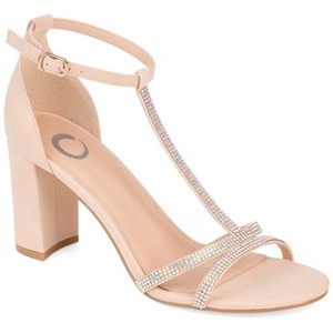 Journee Collection Womens Denali Open Toe Mid Block Heel Pumps - 1 of 4