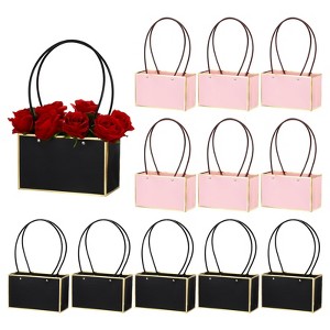 Unique Bargains Wedding Party Paper Flower Gift Bags with Handle 12 Pcs - 1 of 4