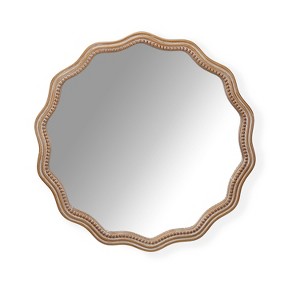 VYNXARIA Decorative Wall Mirrors - 23.62 Inch Scalloped Round Mirror for Bathroom, Living Room, Nursery, Modern Farmhouse Decor - 1 of 4