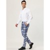Lars Amadeus Men's Color Block Slim Fit Flat Front Plaid Dress Pants - 4 of 4