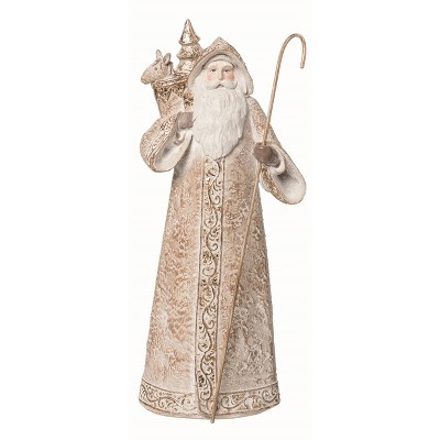 Transpac Resin Gray Christmas Elegant Santa Figurine