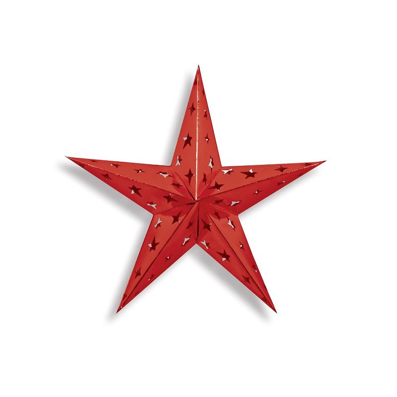 Beistle 12" Foil Dimensional Star; Red 4/Pack 57680-R, 1 of 2